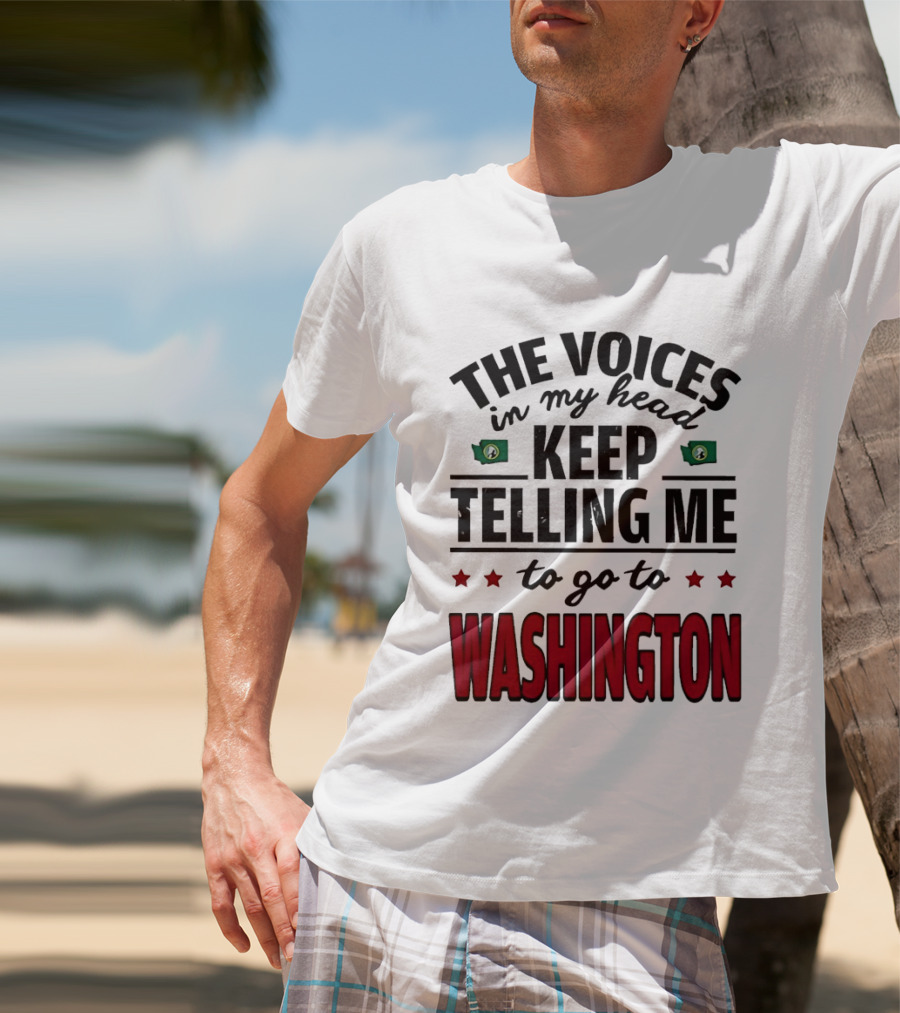 The Voices In My Head Keep Telling Me To Go To Washington With Stars And Flags T-Shirt