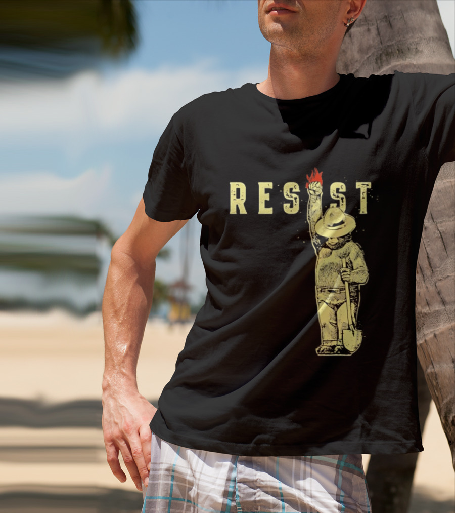 Protect Our National Parks Bear Resist Fist Fire Shovel T-Shirt