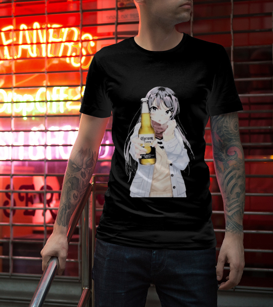 Corona Extra Anime Waifu Rabbit Beer Fusion T-Shirt