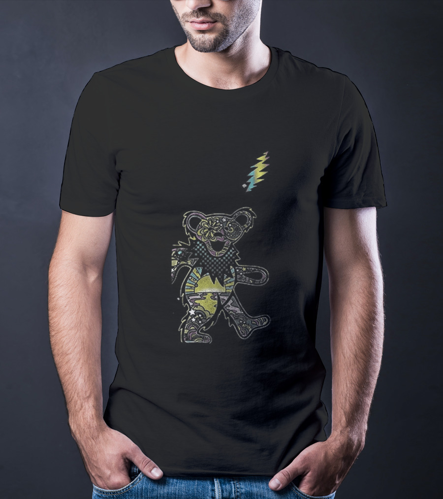 Some Grandpas Play Bingo Real Grandpas Listen To Grateful Dead Teddy Bear With Feather T-Shirt