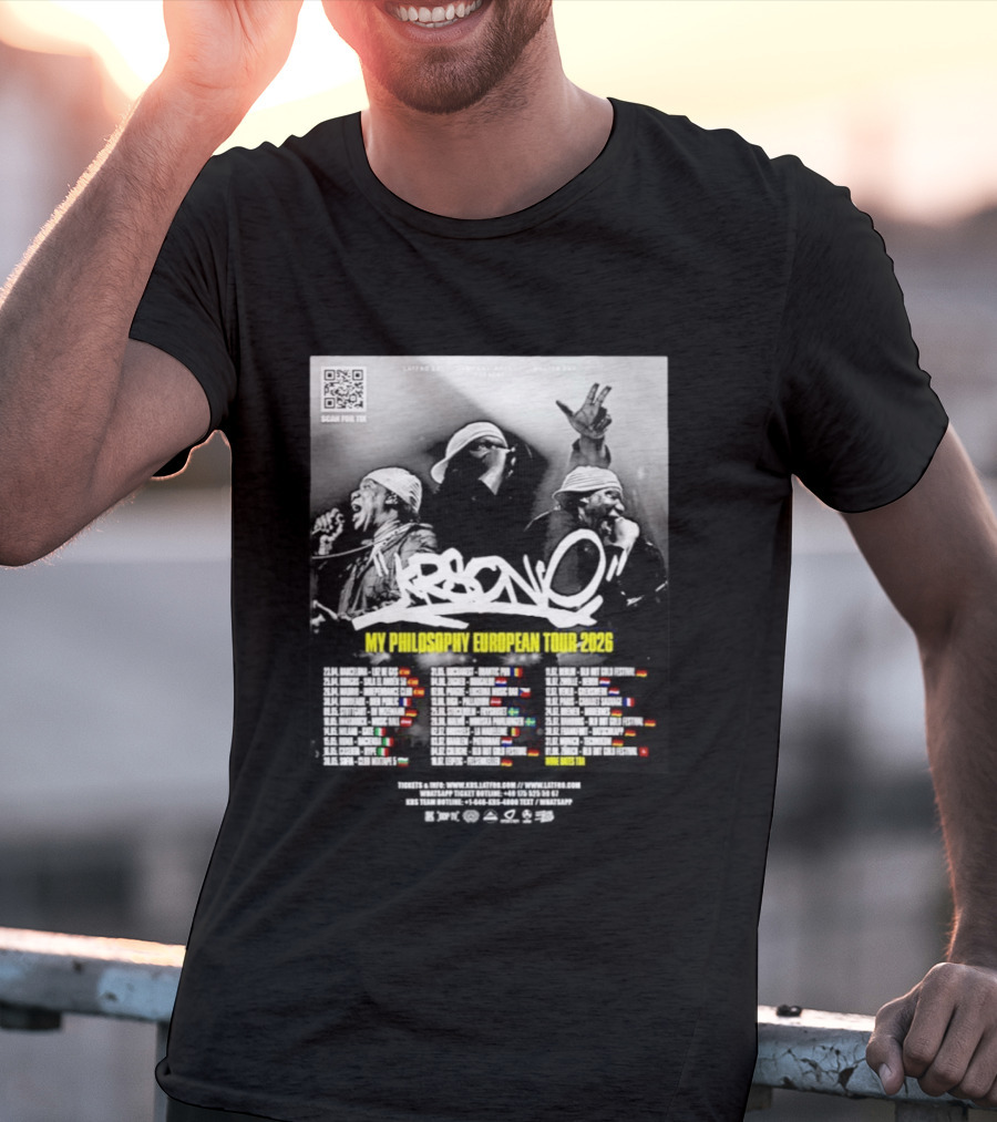 KRS One My Philosophy European Tour 2026 Dates And Locations T-Shirt