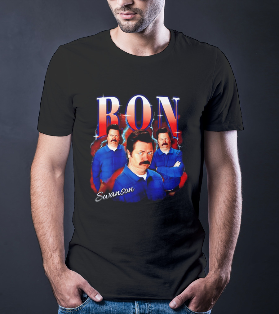 Parks And Recreation Ron Swanson Hearthrob Character Collage T-Shirt