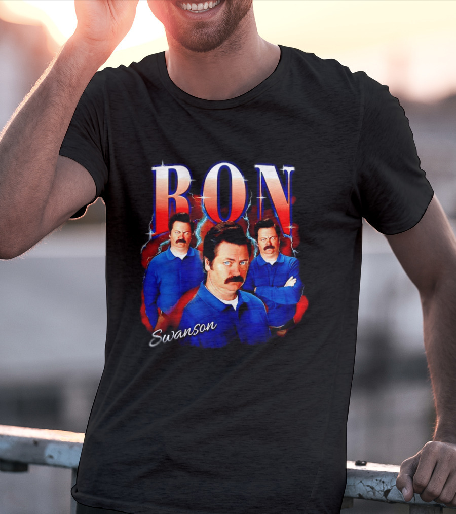 Parks And Recreation Ron Swanson Hearthrob Character Collage T-Shirt
