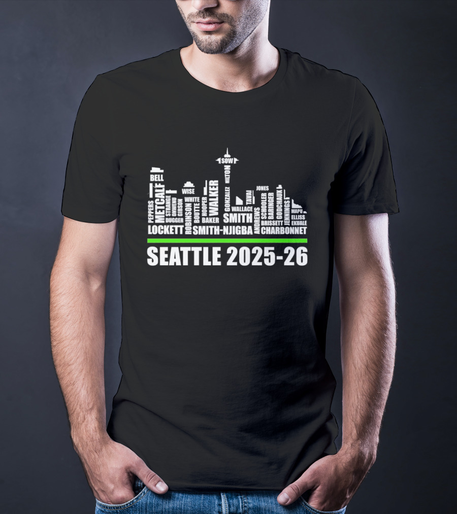 Seattle 2025 26 Skyline City Seahawks T-Shirt