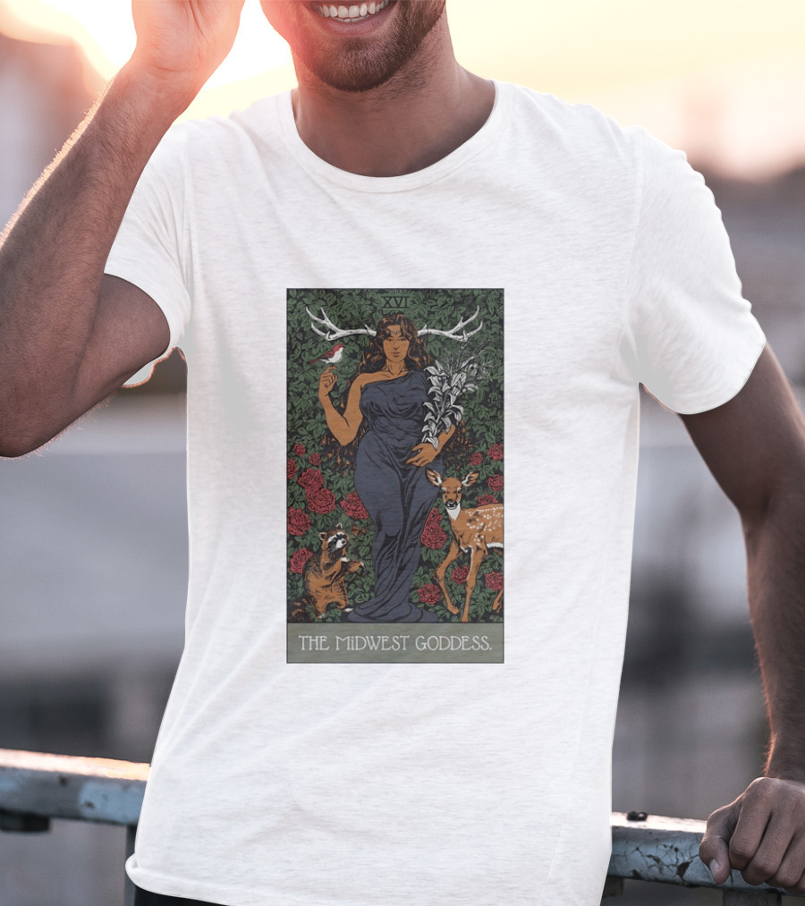 The Midwest Goddess XVI Antlered Deity With Nature T-Shirt