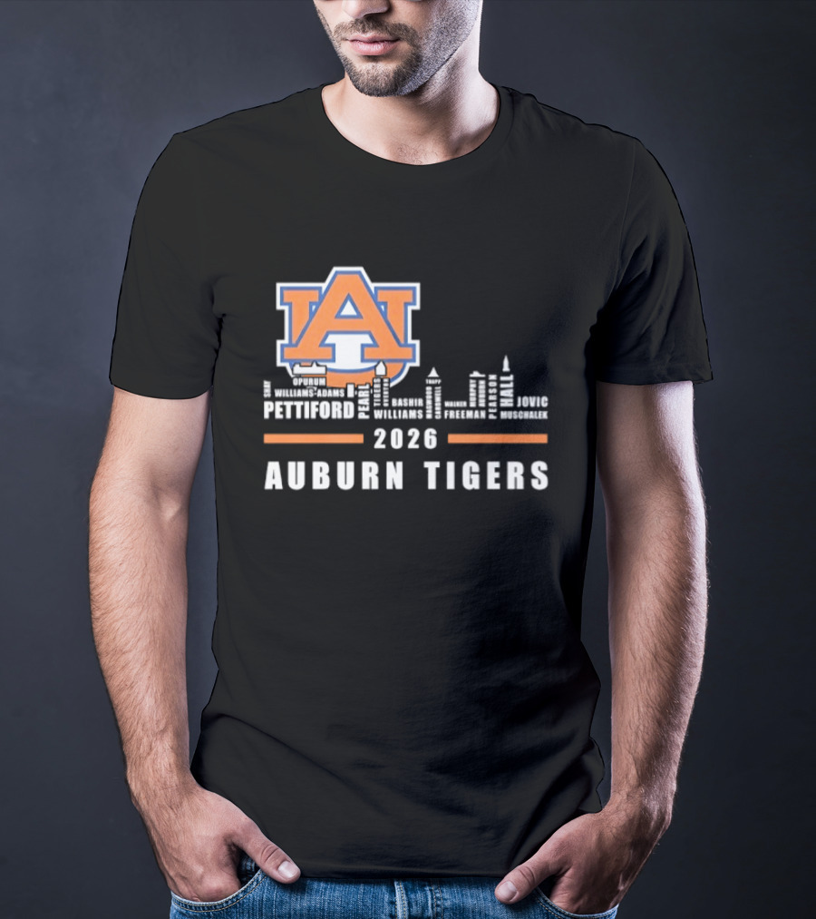 Auburn Tigers 2026 Pettiford Williams Broome Battie Skyline T-Shirt
