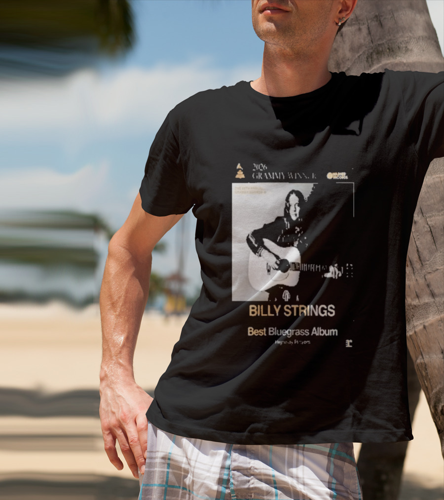 Billy Strings 2026 Grammy Winner Best Bluegrass Album Performance Acoustic Guitar T-Shirt
