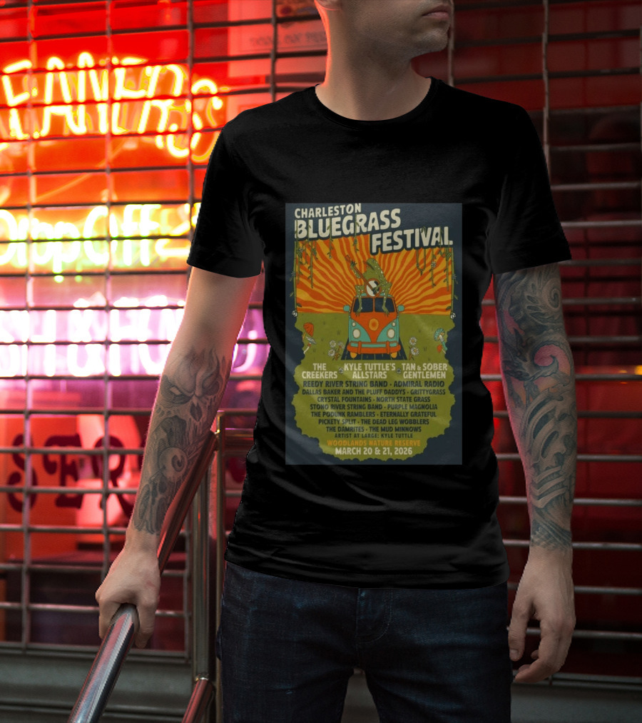 Charleston Bluegrass Festival 2026 Kyle Tuttle's Allstars Woodlands Nature Reserve March 20 21 T-Shirt