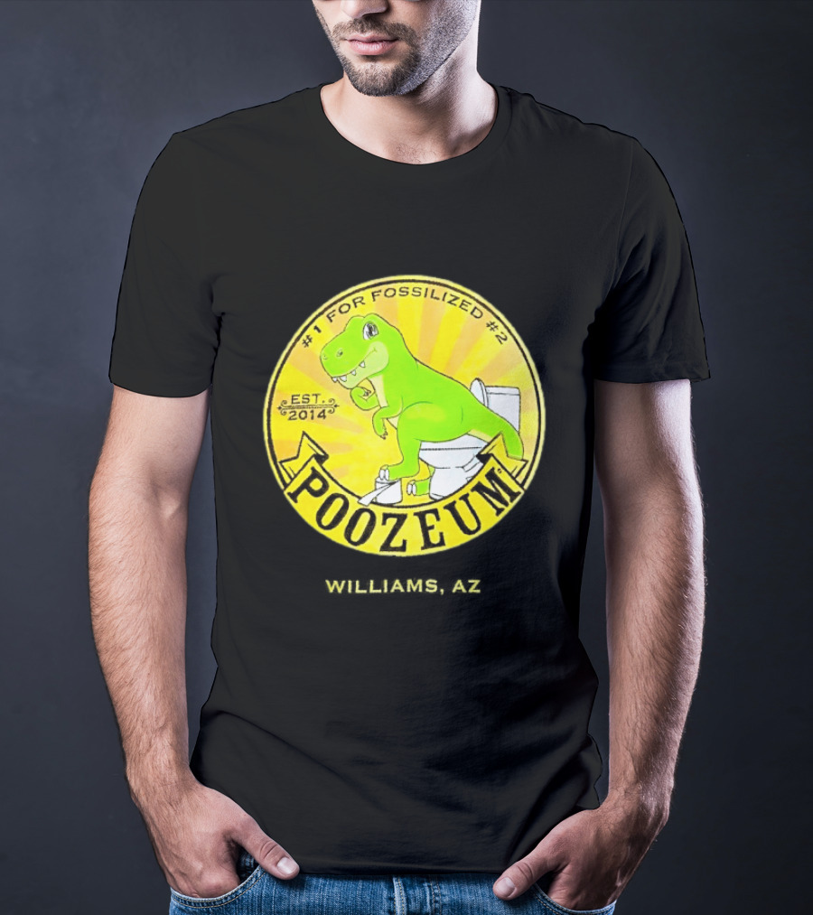 Poozeum Dinosaur Toilet Humor Est. 2014 #1 For Fossilized #2 T-Shirt