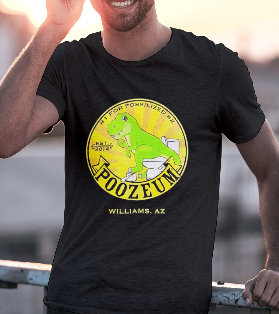 Poozeum Dinosaur Toilet Humor Est. 2014 #1 For Fossilized #2 T-Shirt