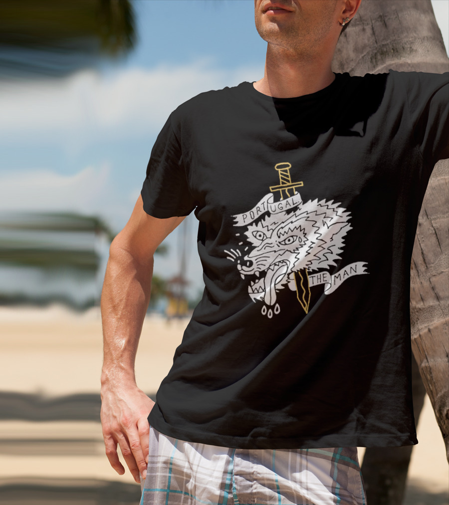 Portugal The Man Wolf Head Sword And Banner T-Shirt