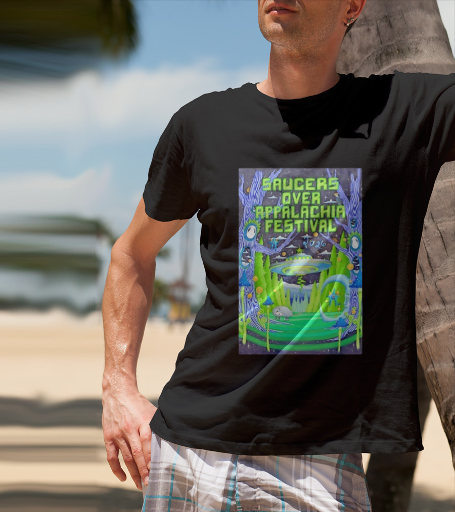Saucers Over Appalachia Festival 2026 UFO Theme Bristol VA Jun 13 Forest Aliens T-Shirt