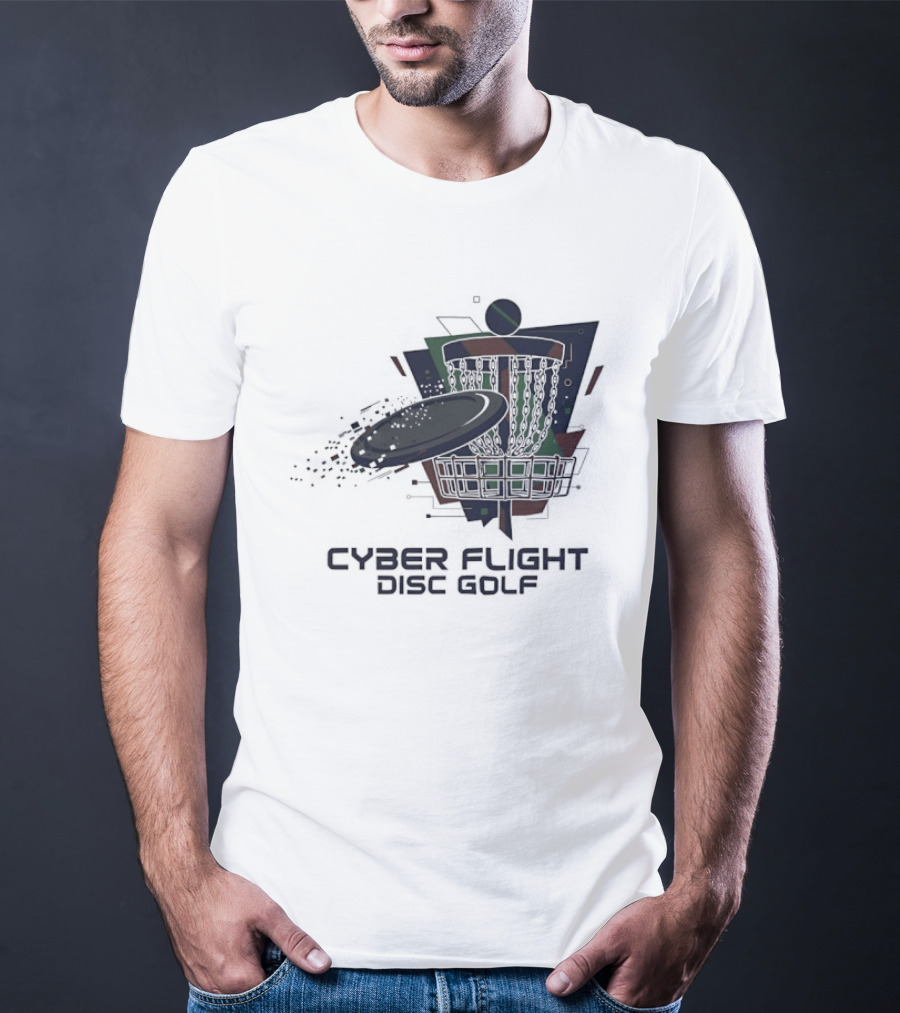 Cyber Flight Disc Golf Futuristic Basket T-Shirt