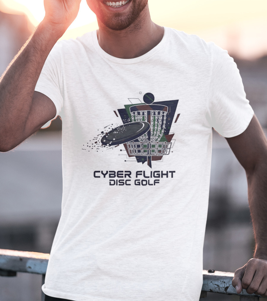 Cyber Flight Disc Golf Futuristic Basket T-Shirt