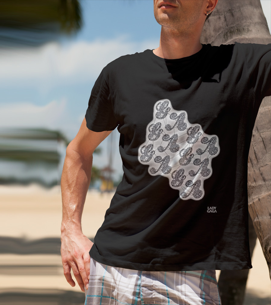 Lady Gaga Lace Gaga Artistic Monogram T-Shirt