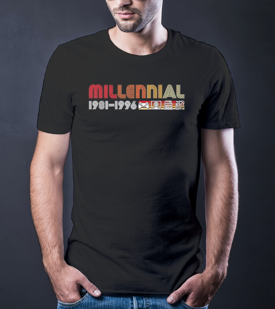 Millennial 1981 1996 Gamepad Computer Book Network T-Shirt