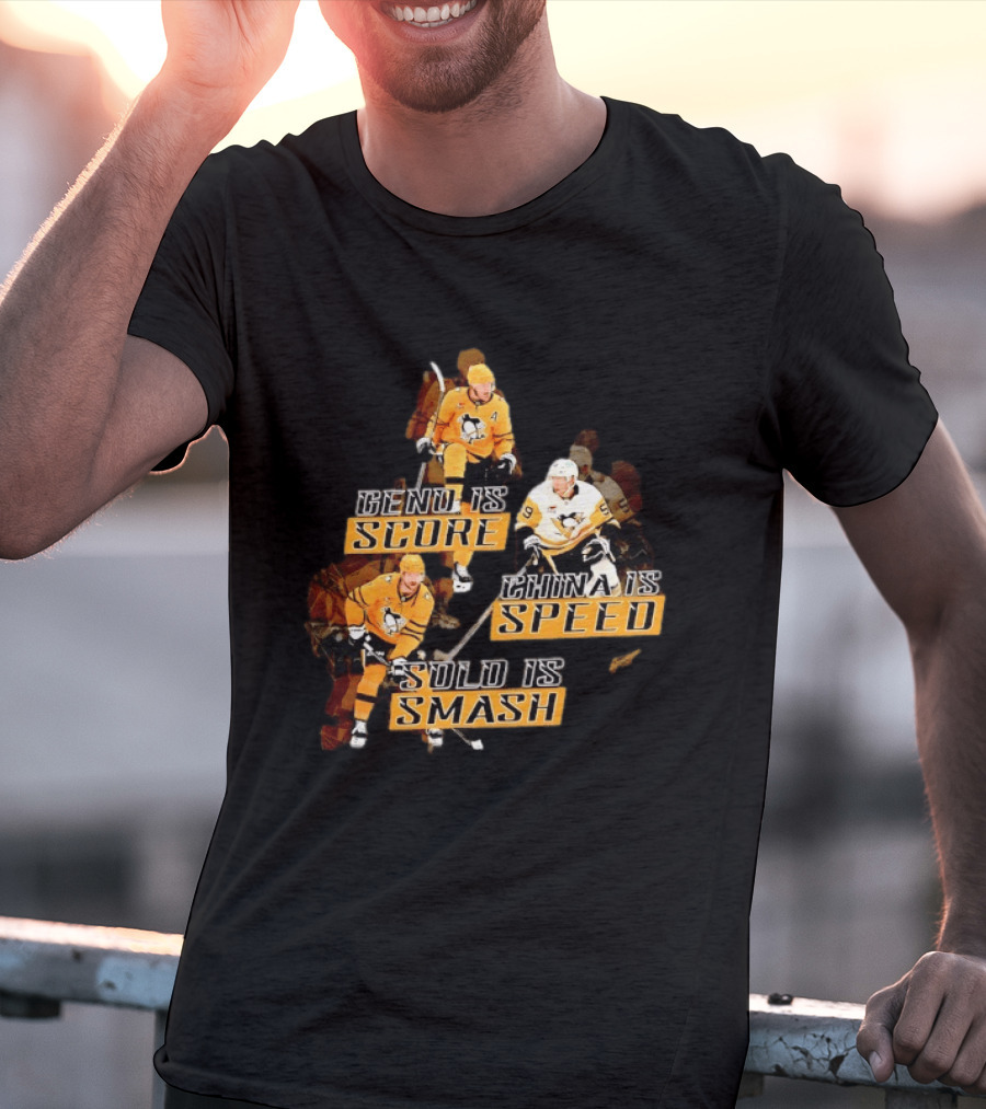 Pittsburgh Penguins Geno Score China Speed Solo Smash Hockey Players T-Shirt