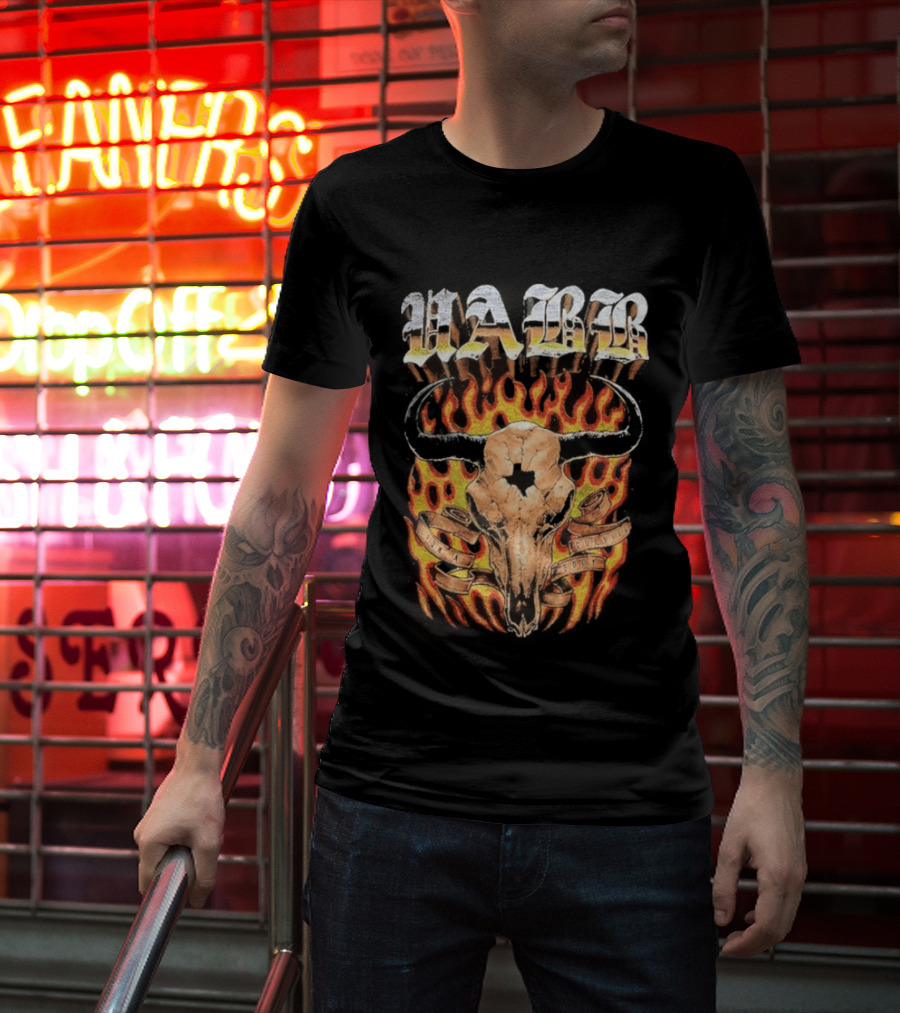 Upon A Burning Body Marr Texas Skull Flames T-Shirt