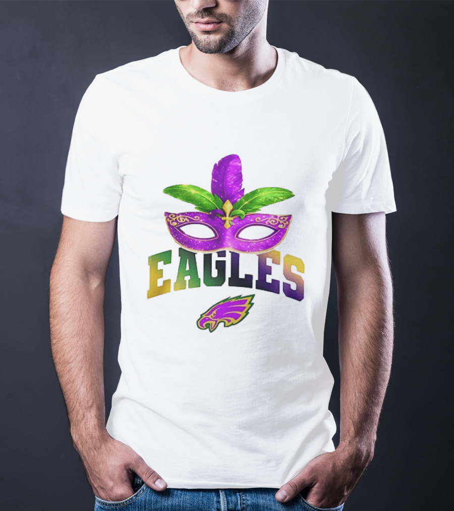 Eagles Mardi Gras Mask Festival Celebration T-Shirt