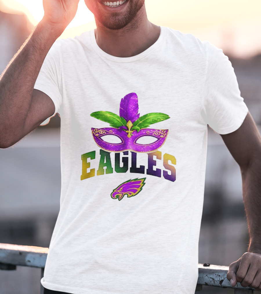 Eagles Mardi Gras Mask Festival Celebration T-Shirt