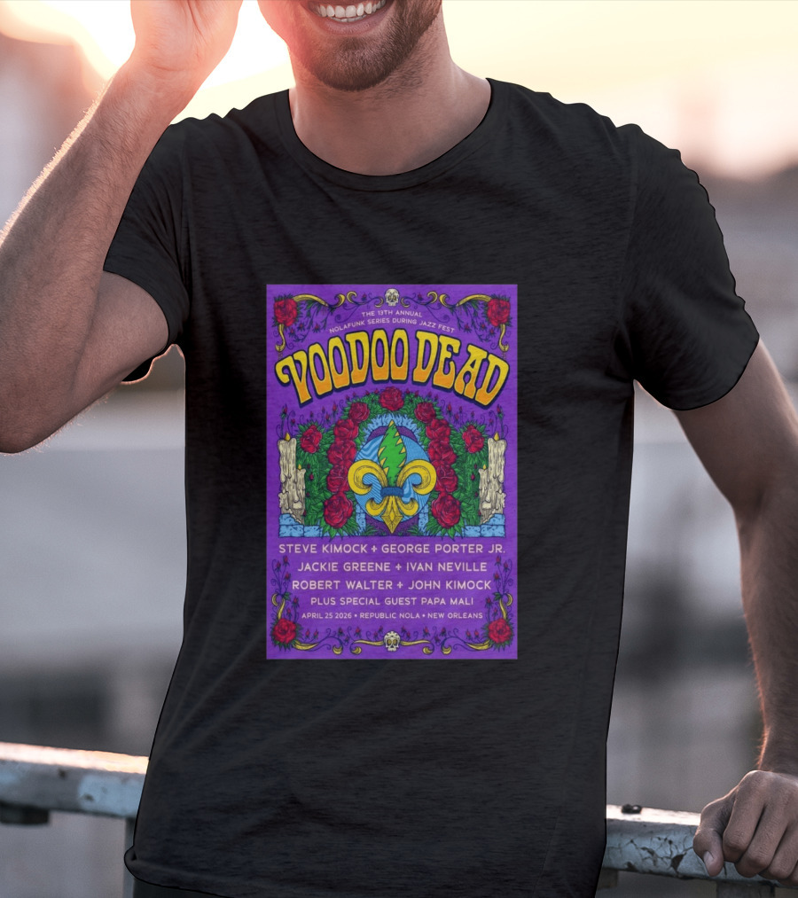 Voodoo Dead 13th Annual Nolafunk Series Jazz Fest New Orleans 2026 April 25 Republic NOLA T-Shirt