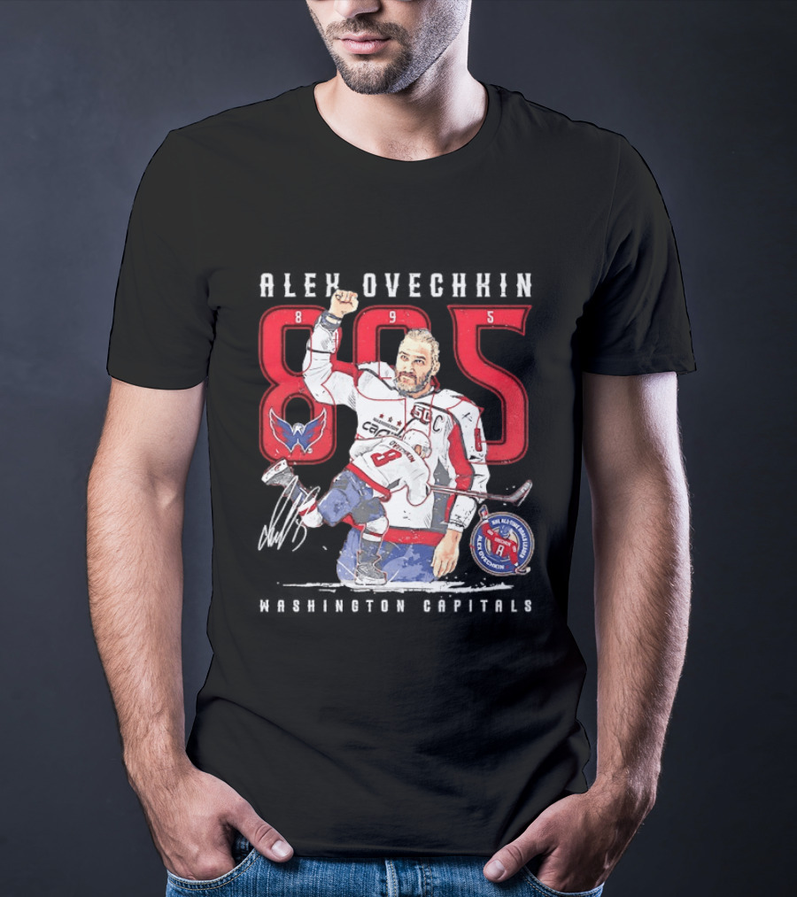 Alexander Ovechkin 895 Goal Scorer Washington Capitals Iconic Jersey Number NHL Champion T-Shirt