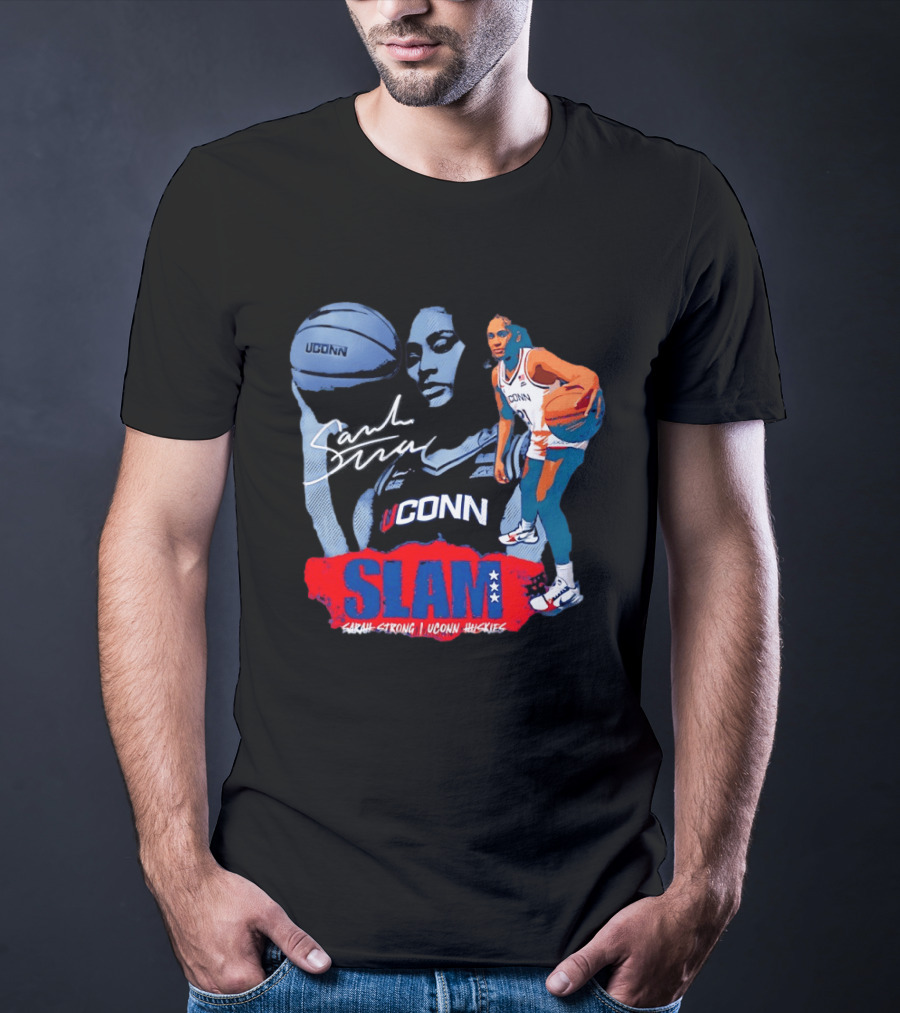 UConn Huskies Sarah Strong Basketball SLAM Cover T-Shirt