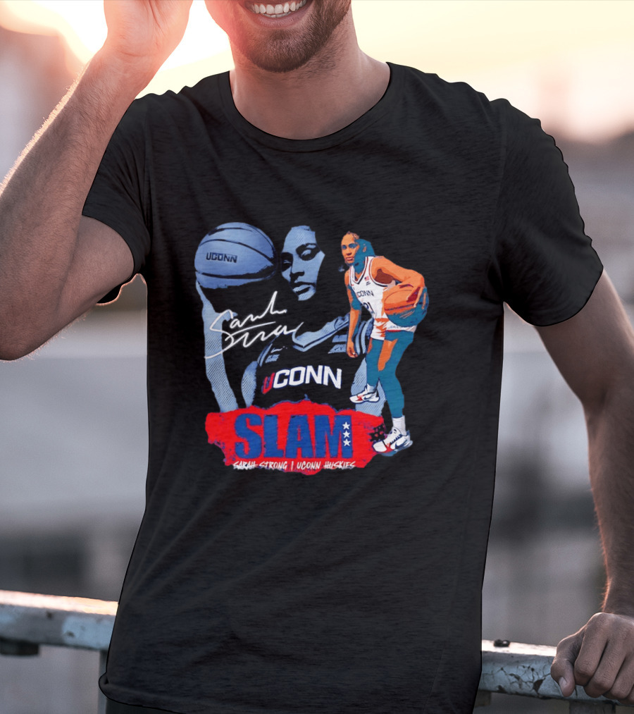 UConn Huskies Sarah Strong Basketball SLAM Cover T-Shirt