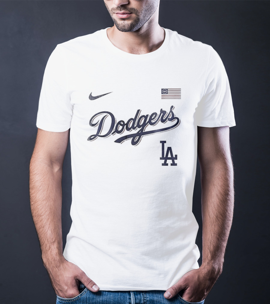 Nike LA Dodgers American Flag 250th Anniversary USA T-Shirt