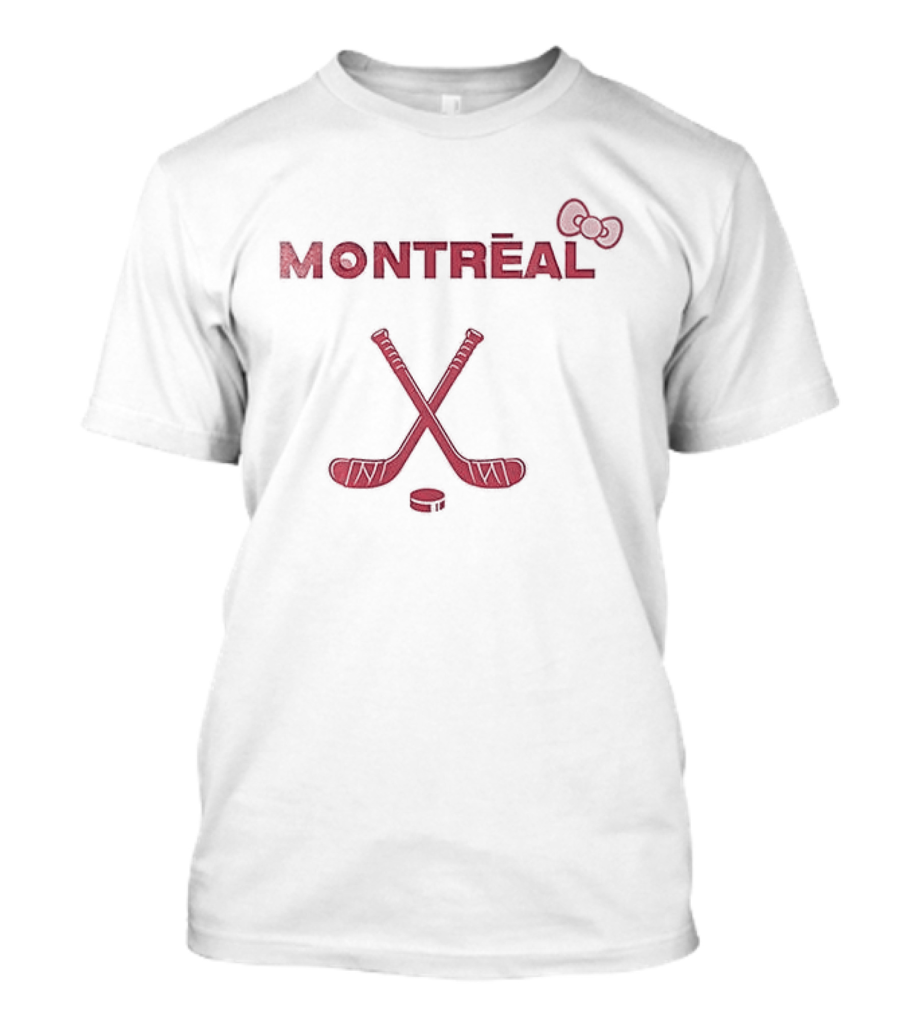 Montreal Canadiens Hello Kitty Bow Hockey Sticks Puck T-Shirt