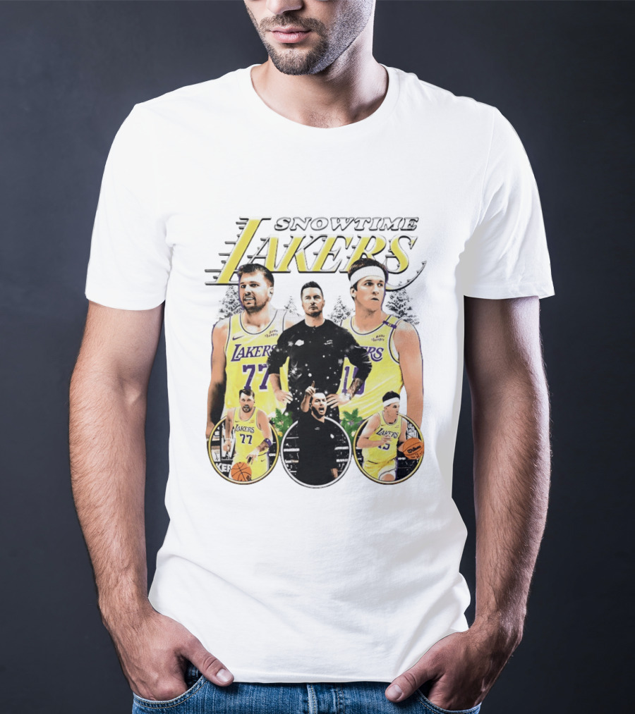 Snowtime Lakers Los Angeles Basketball Legends T-Shirt