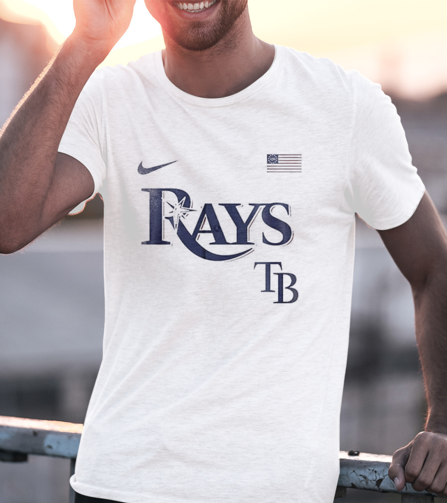 Tampa Bay Rays Nike TB American Flag 250th Anniversary USA Baseball T-Shirt