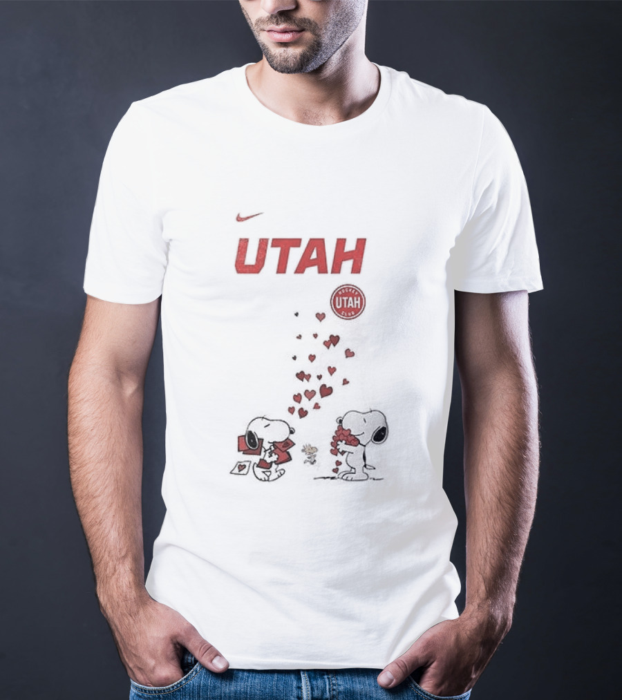Utah Mammoth Snoopy Valentine Hearts Love U.S. T-Shirt