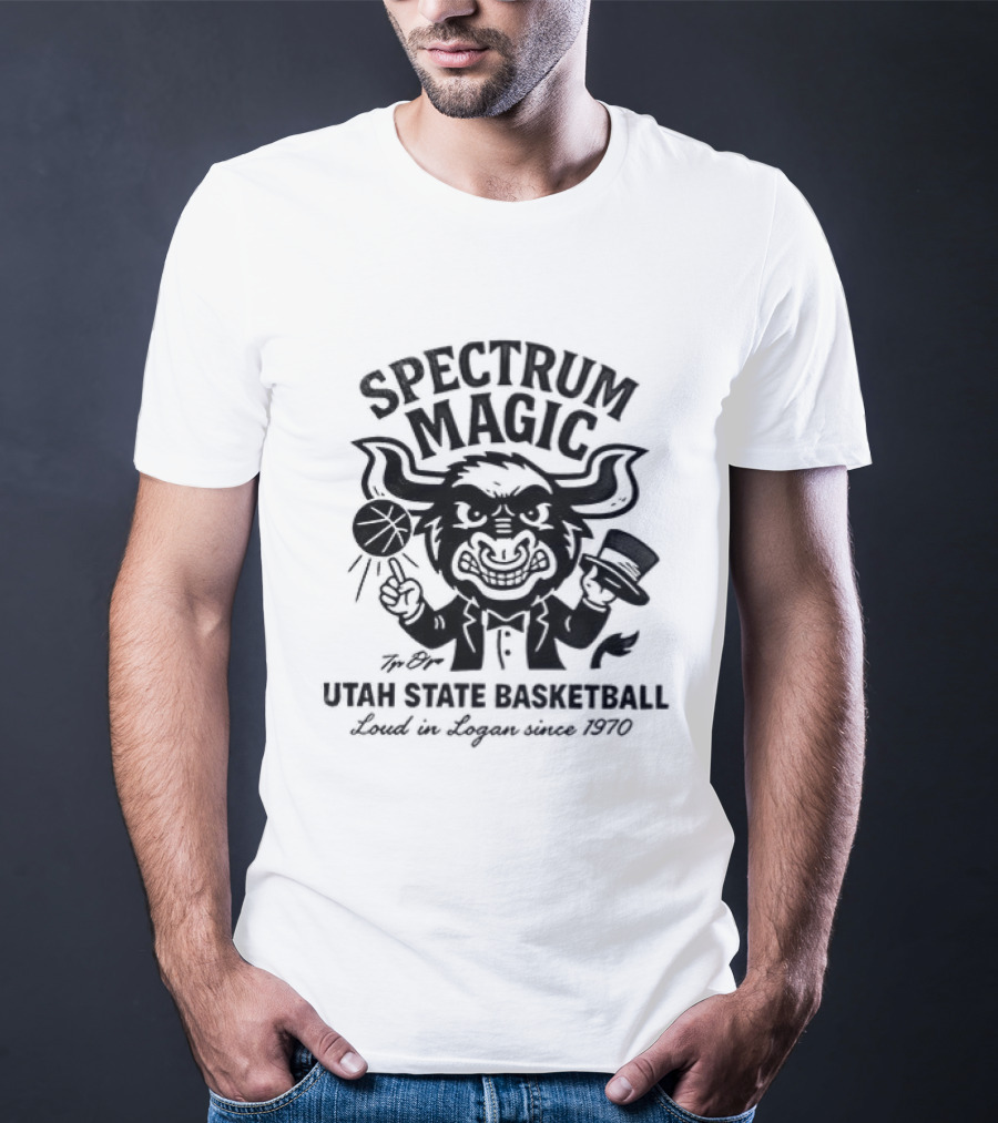 Spectrum Magic Utah State Basketball Loud In Logan Since 1970 T-Shirt