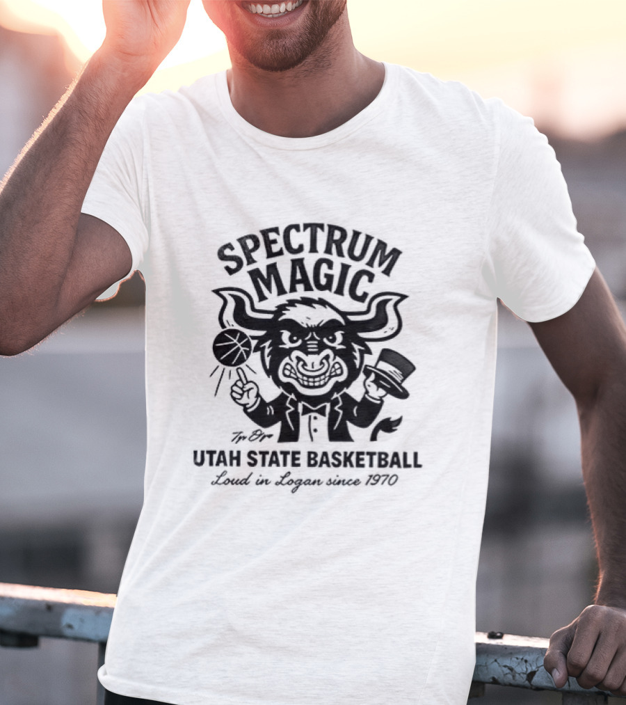 Spectrum Magic Utah State Basketball Loud In Logan Since 1970 T-Shirt