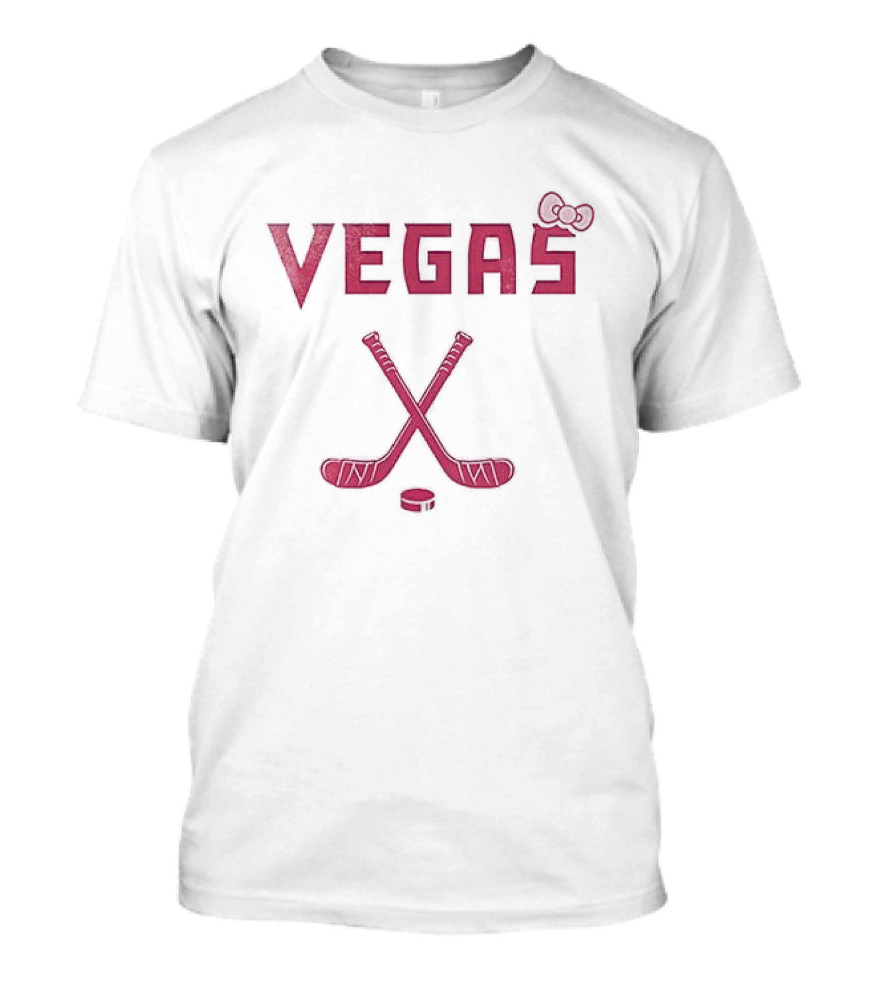 Vegas Golden Knights Hello Kitty Collaboration Hockey Stick Bow T-Shirt