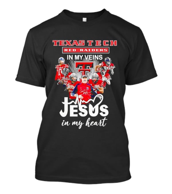 Texas Tech Red Raiders In My Veins Jesus In My Heart T-Shirt