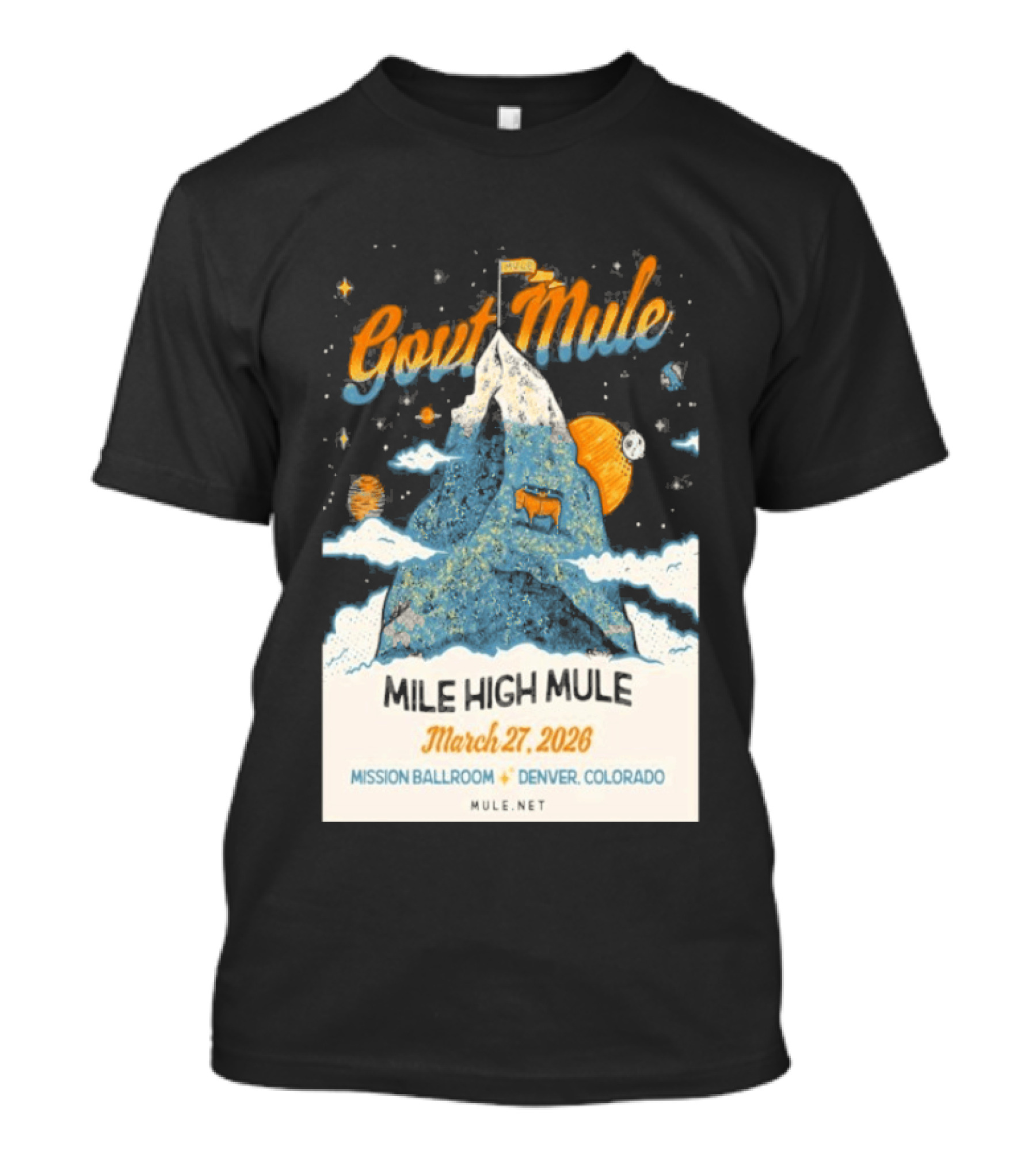 Gov't Mule Mission Ballroom Denver March 27 2026 Event Mountain T-Shirt