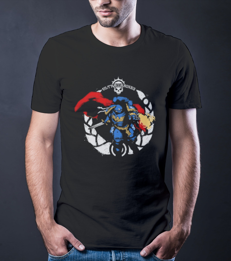 Warhammer Ultramarines Verse Skull Warrior With Helmet T-Shirt