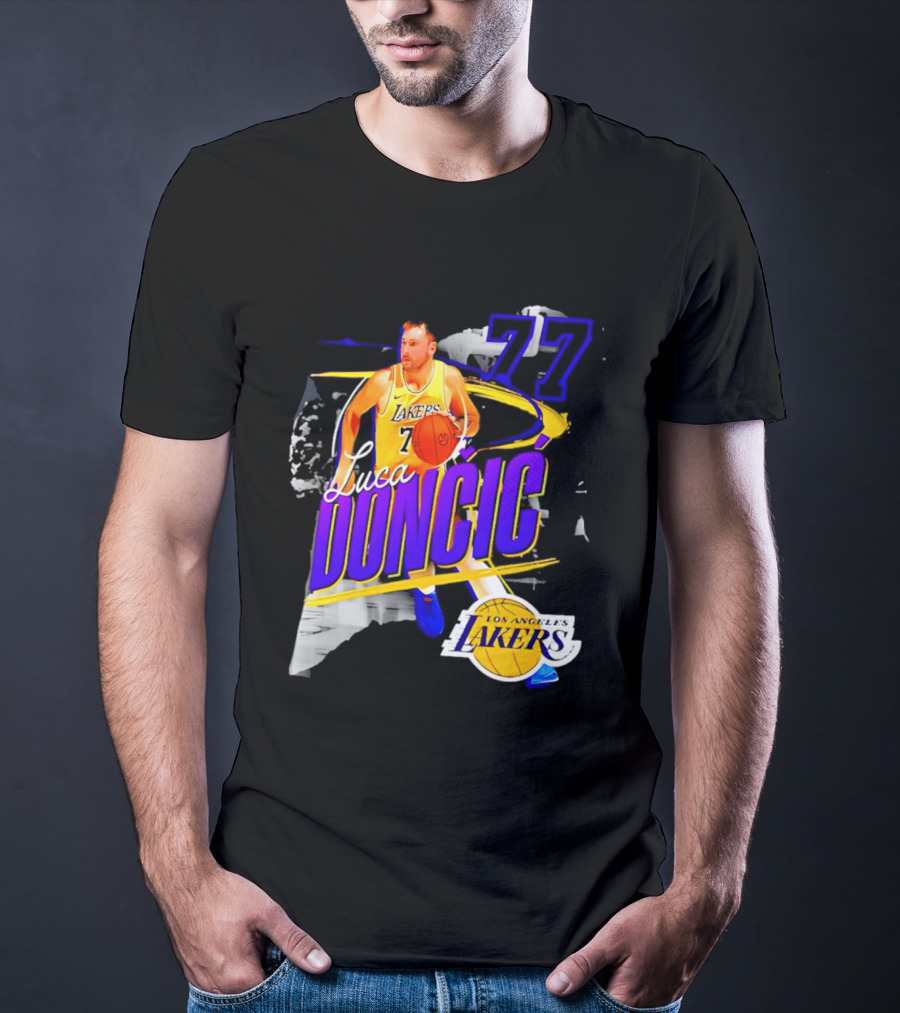 Luka Dončić Number 77 Los Angeles Lakers Basketball NBA 2026 T-Shirt