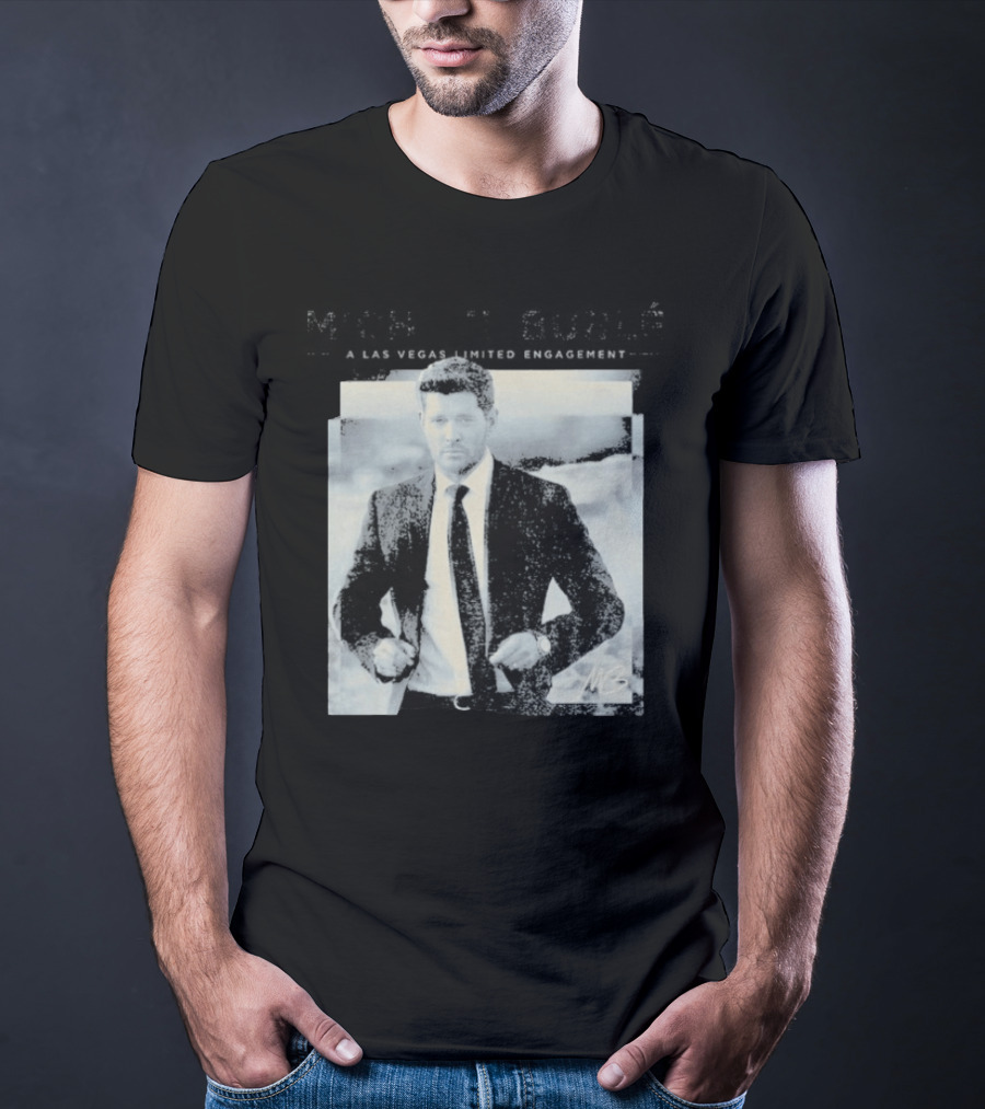 Michael Buble A Vegas Photo Classic Suit Style MB Signature T-Shirt