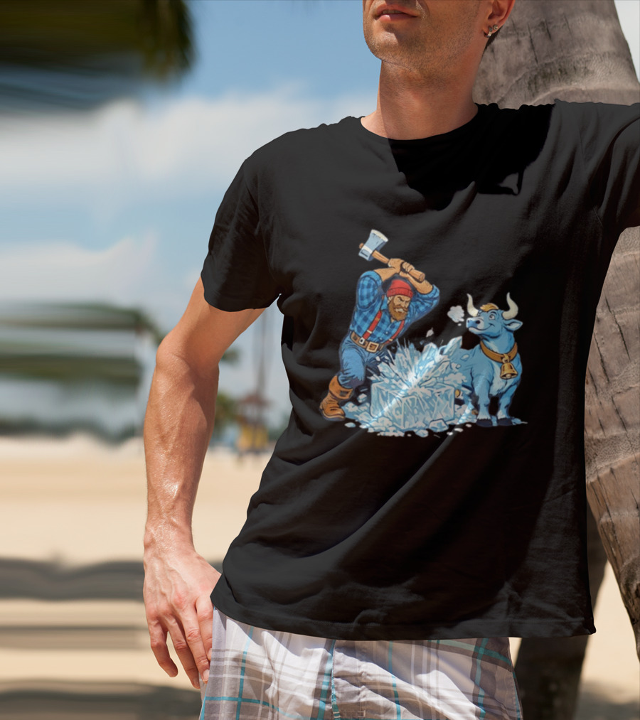 Minnesota Paul Bunyan Babe Blue Ox Breaking Ice Resistance T-Shirt