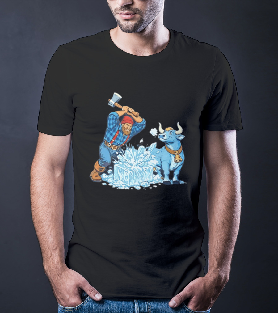 Minnesota Paul Bunyan Babe Blue Ox Breaking Ice Resistance T-Shirt