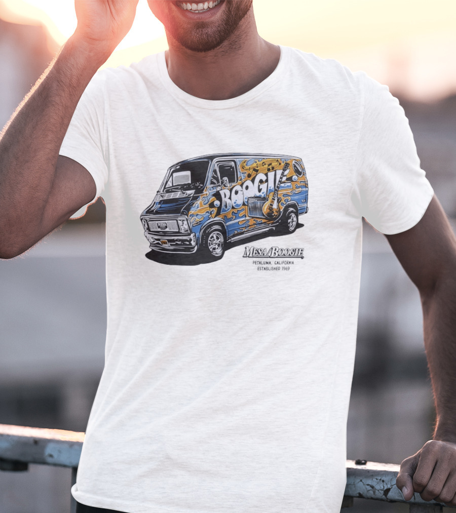 Boogie Van Music Theme Mesa Boogie Amplifier Guitar Established 1969 T-Shirt