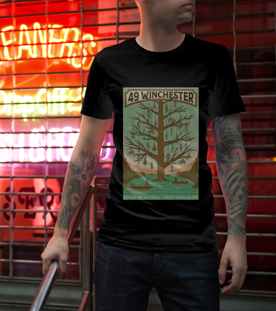 49 Winchester February 6 2026 Ozark Music Hall Fayetteville AR Concert Tree T-Shirt