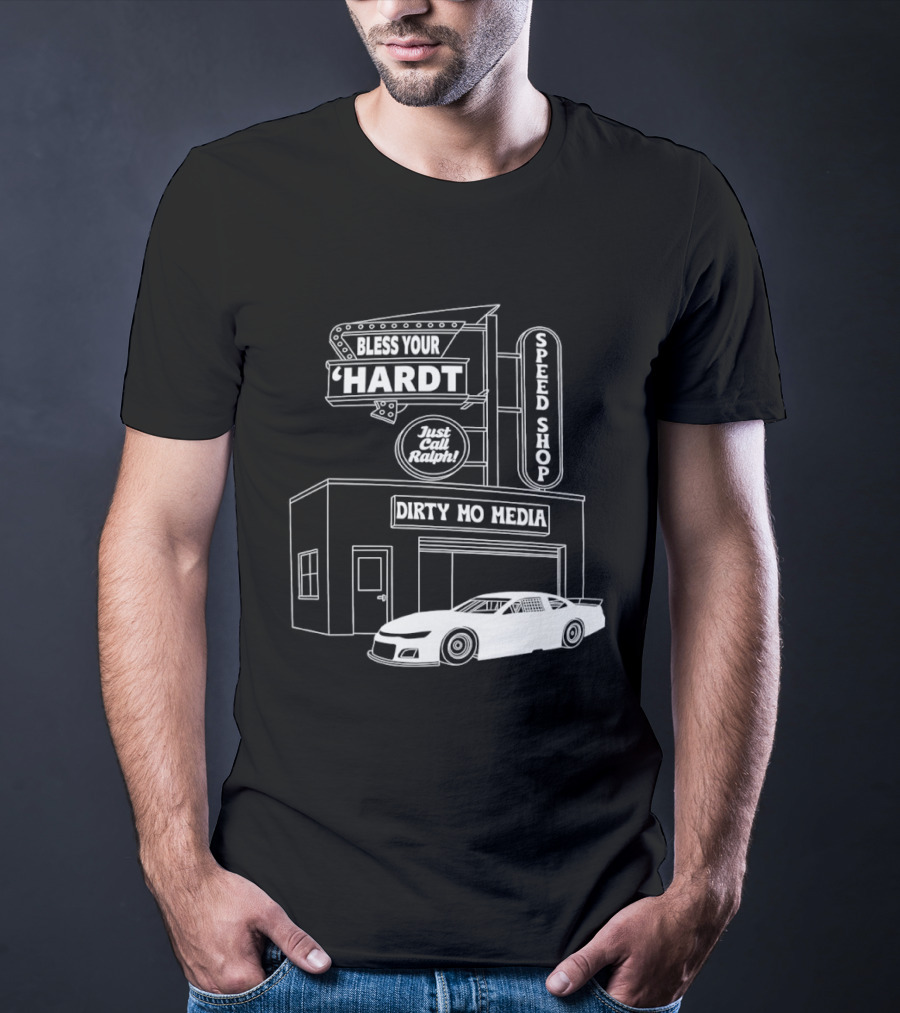 Bless Your 'Hardt Speed Shop Dirty Mo Media Racing Car T-Shirt