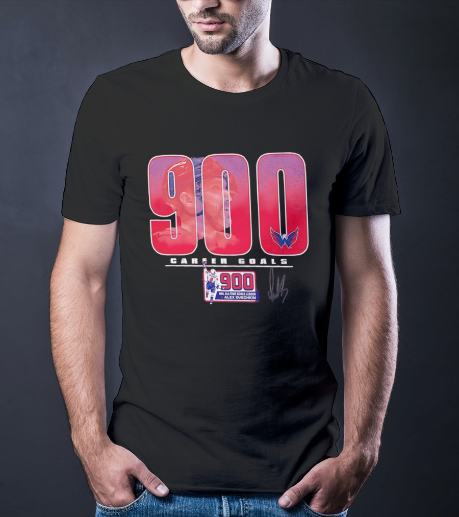 Washington Capitals Alex Ovechkin 900 NHL Career Goals All Time Goals Leader T-Shirt