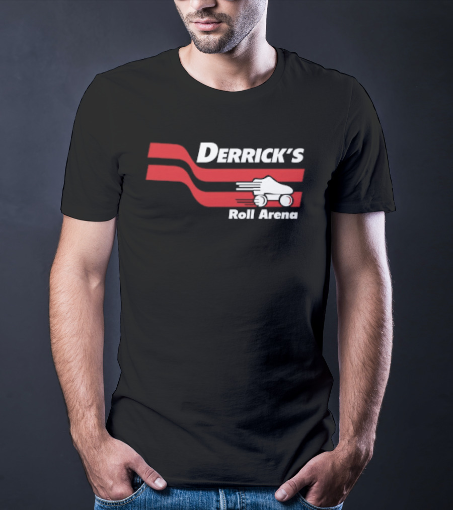 Derrick's Roll Arena Retro Skating Rink Neon Roller Skate T-Shirt
