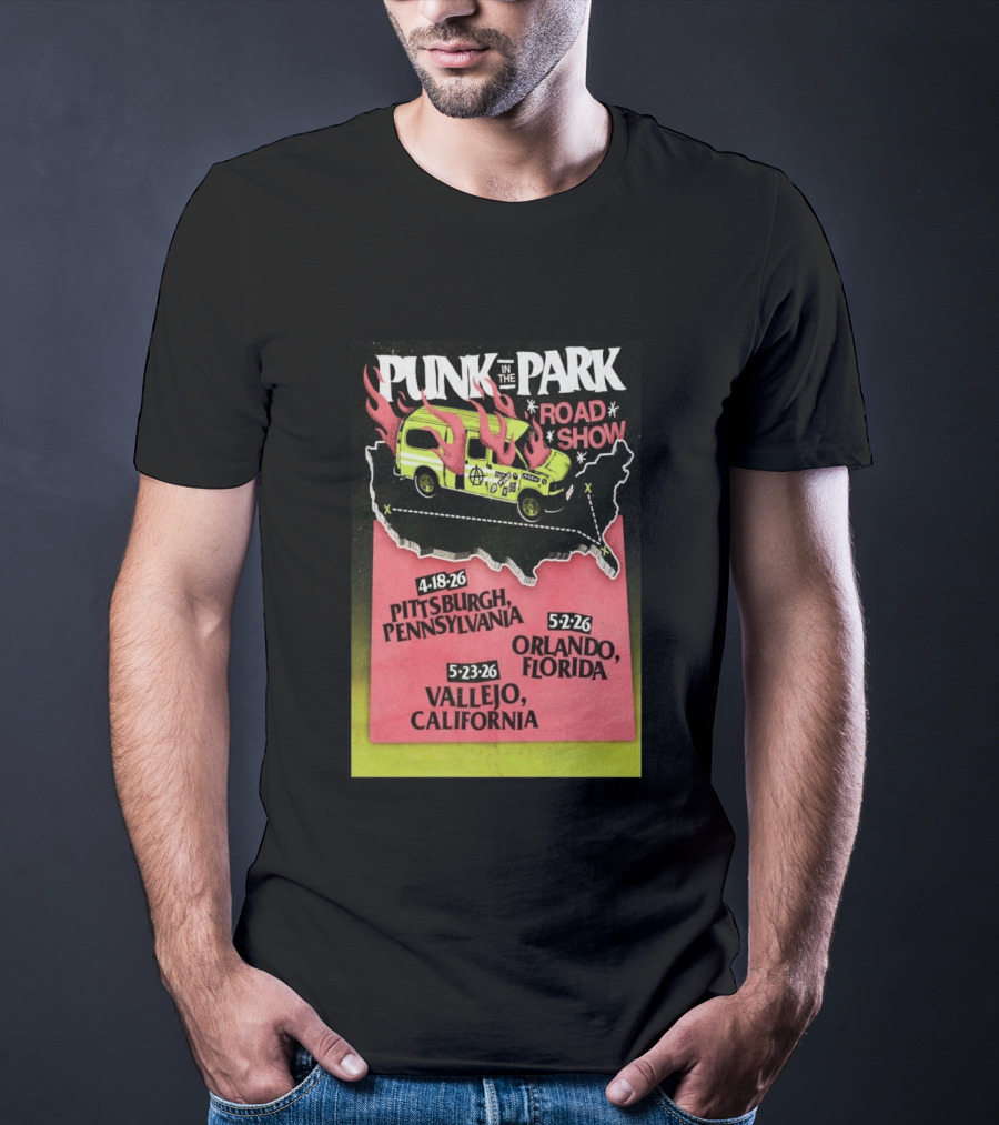 Punk In The Park Road Show April 18 2026 Pittsburgh Pennsylvania Tour Dates Orlando Vallejo T-Shirt