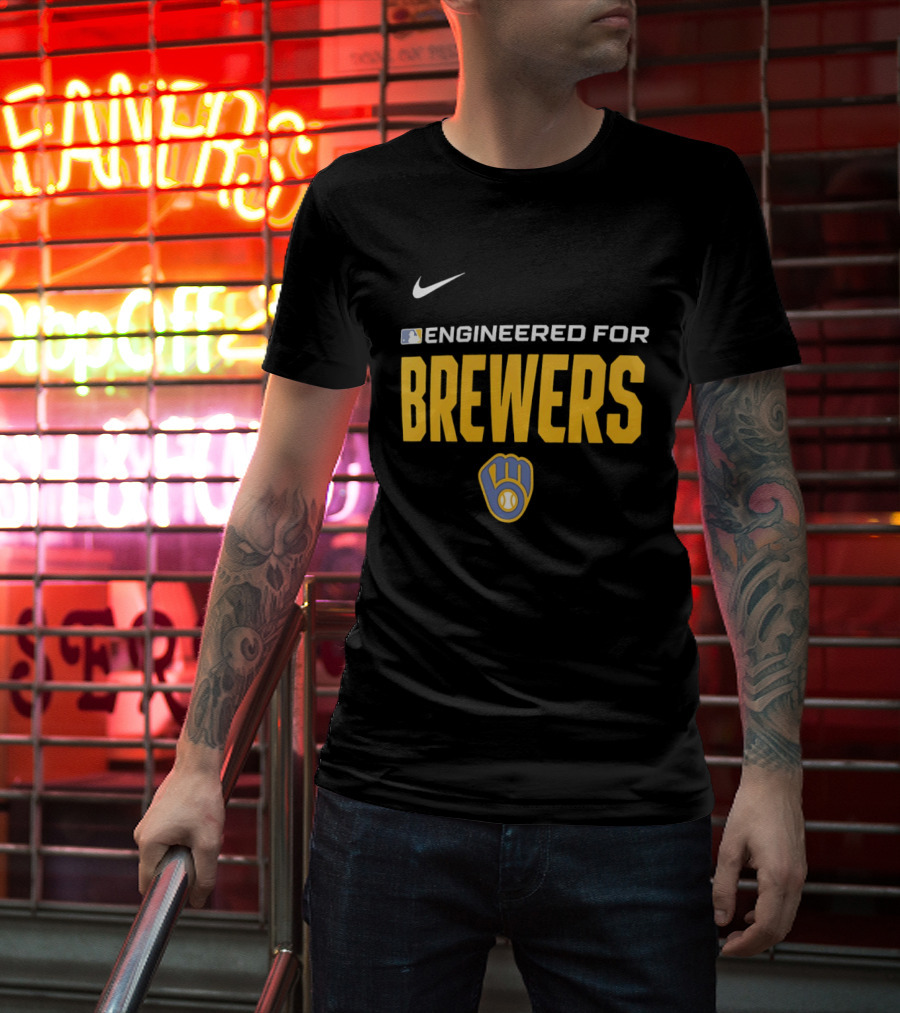Nike MLB Engineered For Brewers Milwaukee T-Shirt